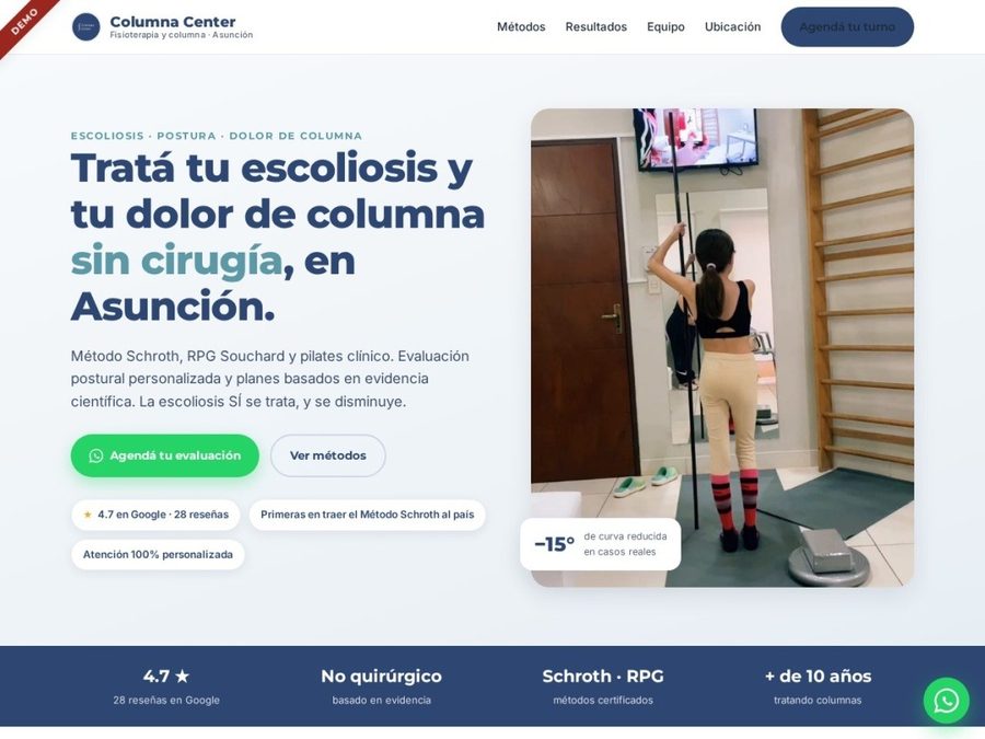 Web para clínica de columna