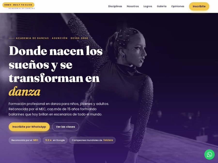 Web para academia de danzas